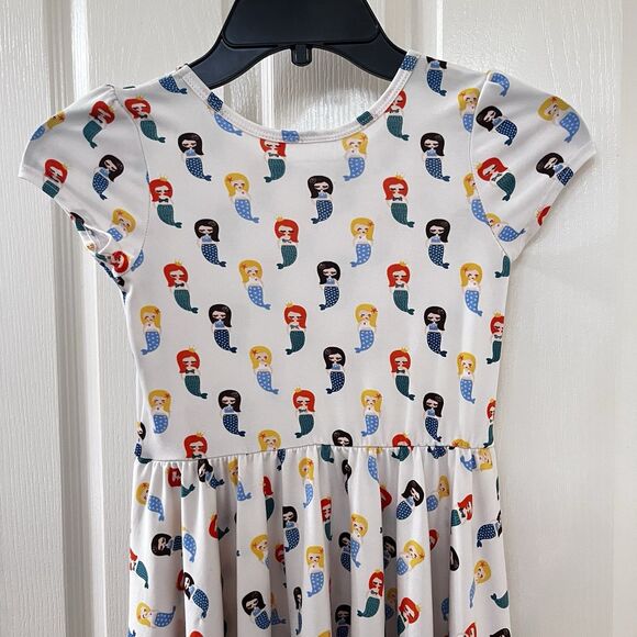Dot Dot Smile Girls Mermaid Twirl Dress Short Sleeve Girls Size 7 - Picture 8 of 9